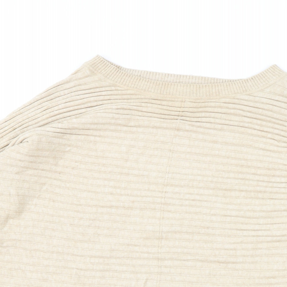 George Womens Beige Round Neck Viscose Pullover Jumper Size L