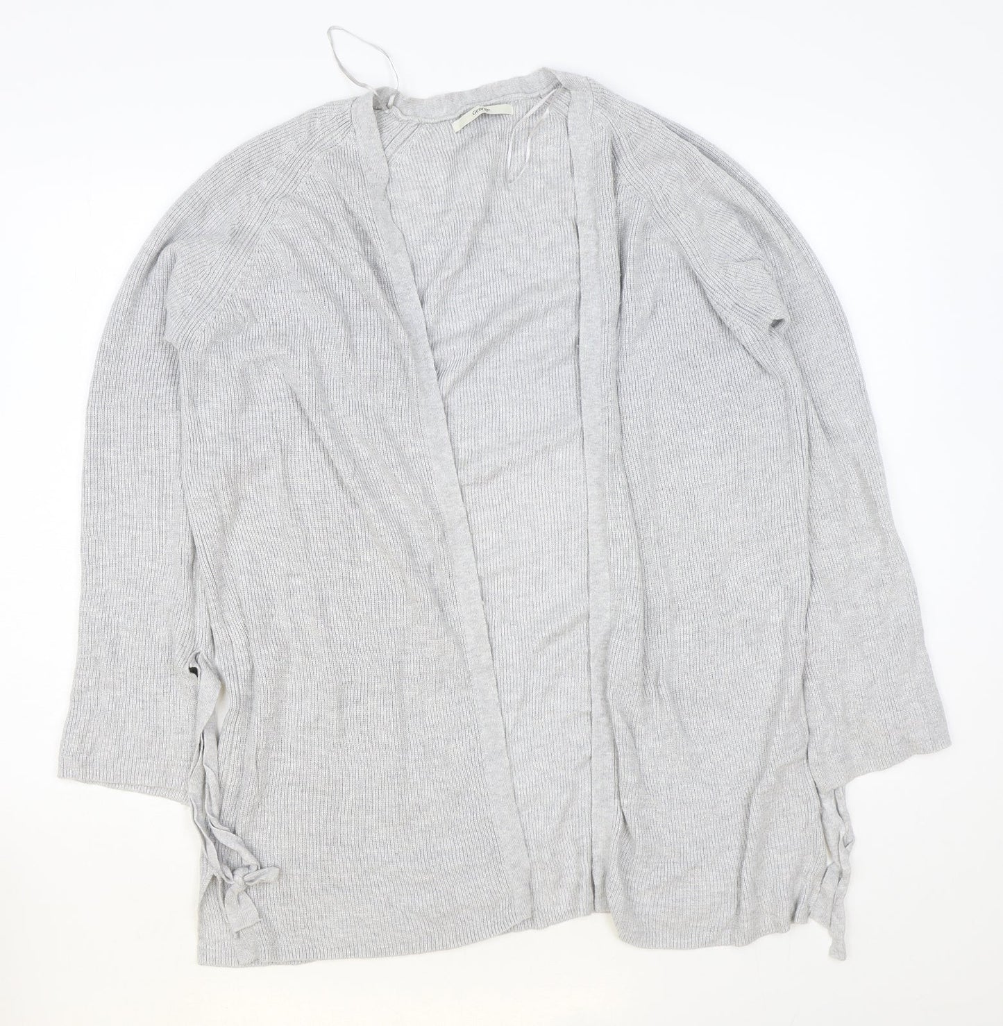 George Womens Grey V-Neck Viscose Cardigan Jumper Size 14
