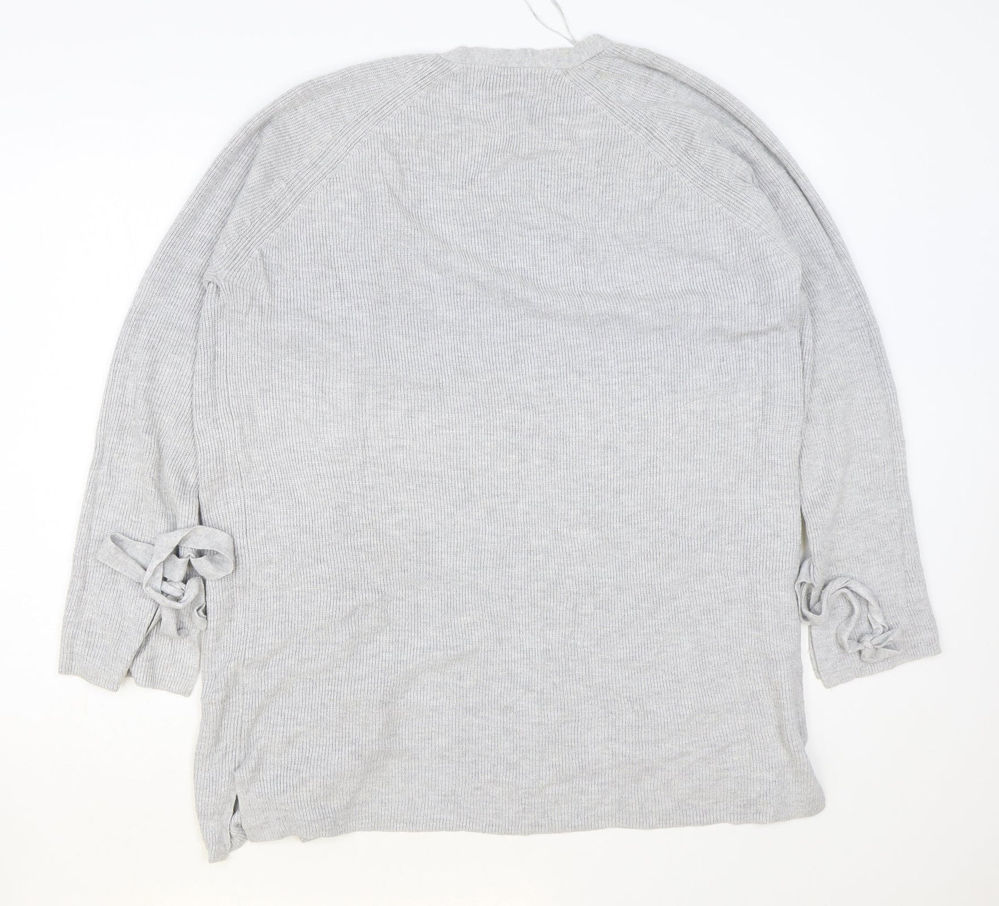 George Womens Grey V-Neck Viscose Cardigan Jumper Size 14