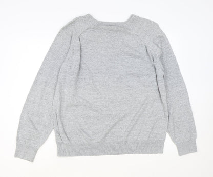 George Womens Grey Round Neck Cotton Pullover Jumper Size XL