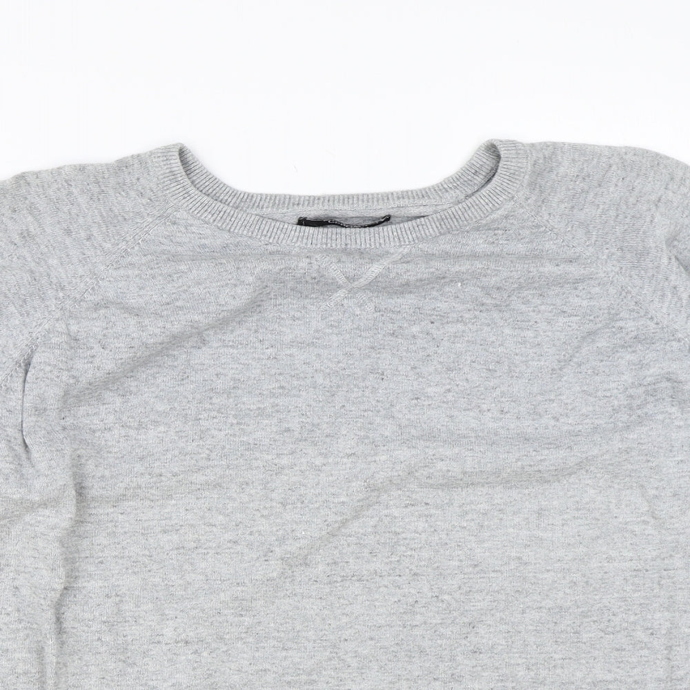 George Womens Grey Round Neck Cotton Pullover Jumper Size XL