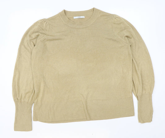 George Womens Brown Round Neck Acrylic Pullover Jumper Size 20