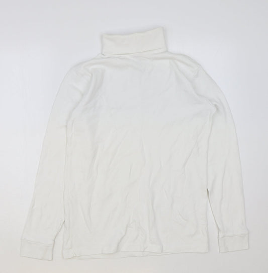 Crane Womens White Cotton Pullover Sweatshirt Size M Pullover