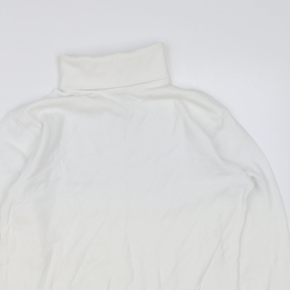 Crane Womens White Cotton Pullover Sweatshirt Size M Pullover