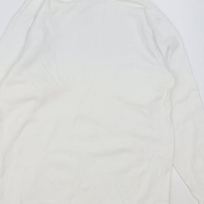Crane Womens White Cotton Pullover Sweatshirt Size M Pullover
