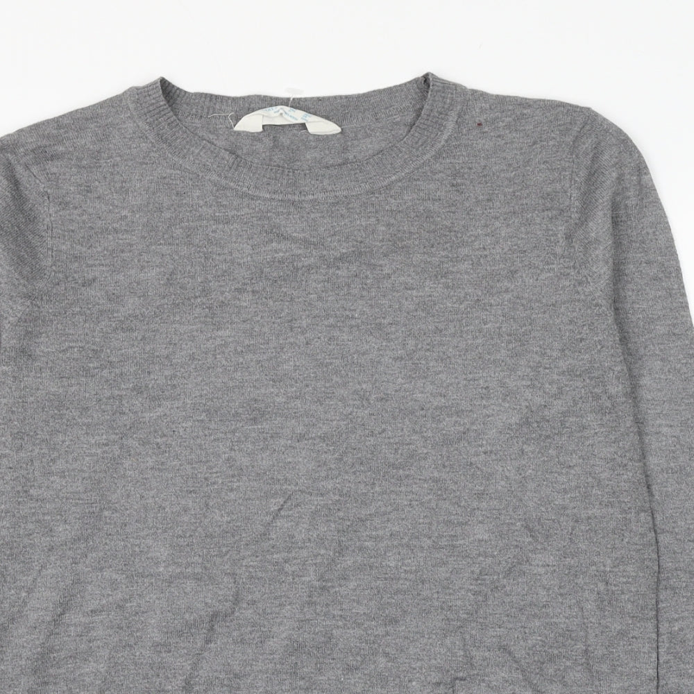 Primark Womens Grey Round Neck Polyester Pullover Jumper Size 10