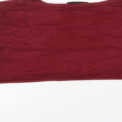 PRETTYLITTLETHING Womens Red Cotton Pullover Sweatshirt Size 8 Pullover - Cropped
