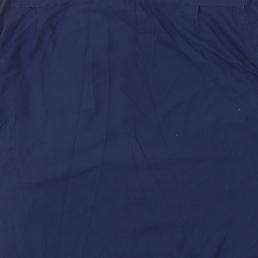 F&F Mens Blue Polyester Button-Up Size 42 Collared Button