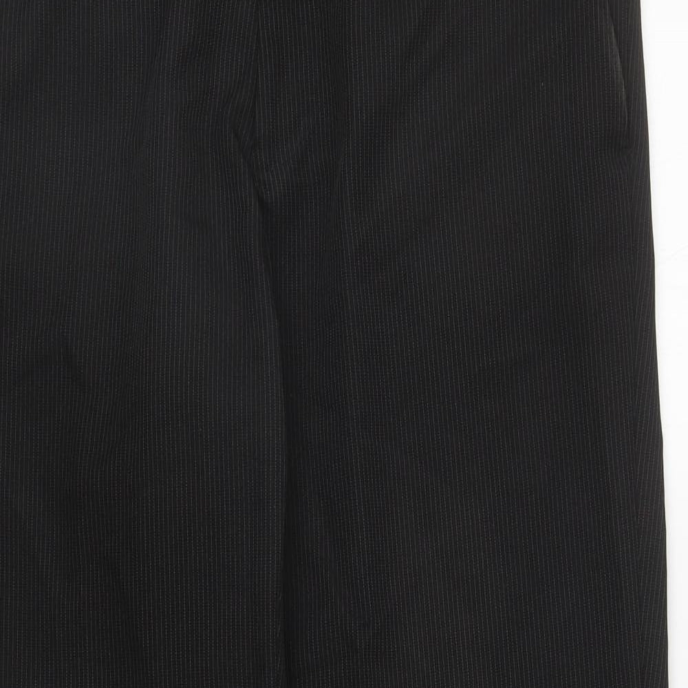 F&F Mens Black Striped Polyester Dress Pants Trousers Size 32 in L29 in Regular Zip
