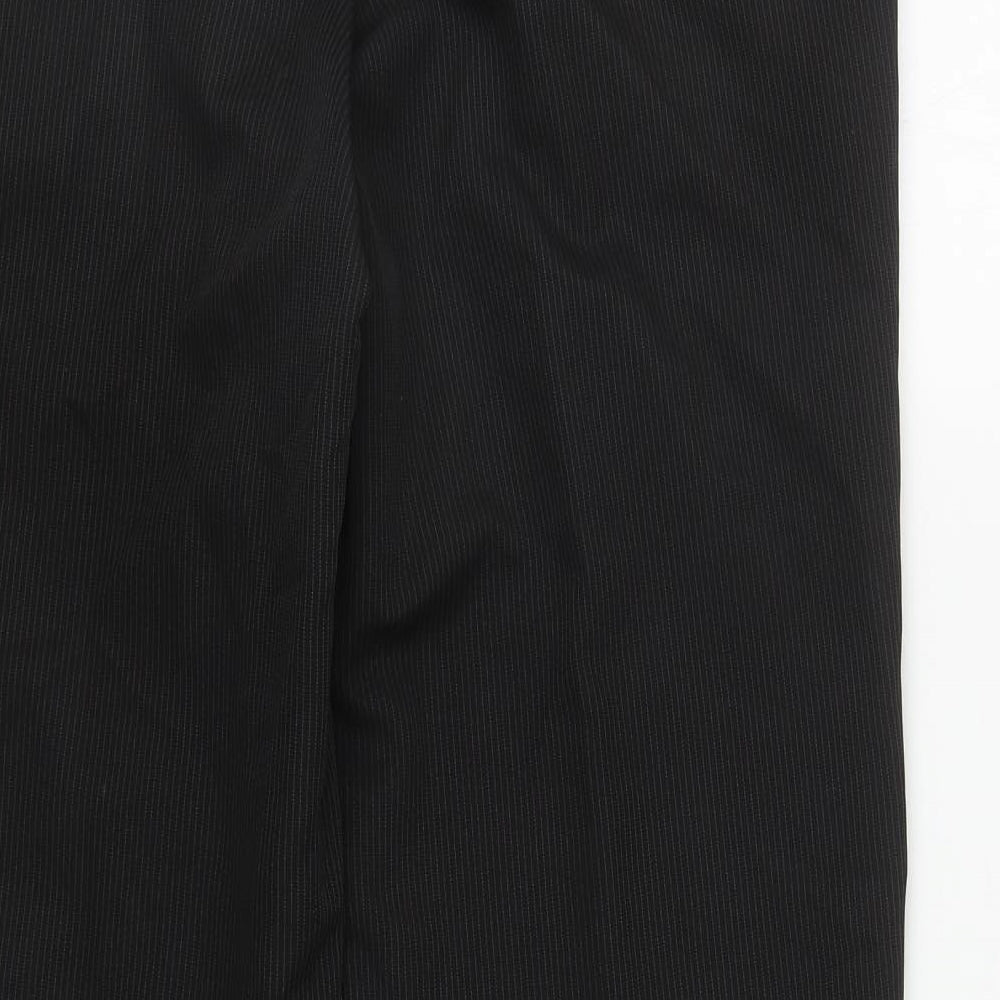 F&F Mens Black Striped Polyester Dress Pants Trousers Size 32 in L29 in Regular Zip