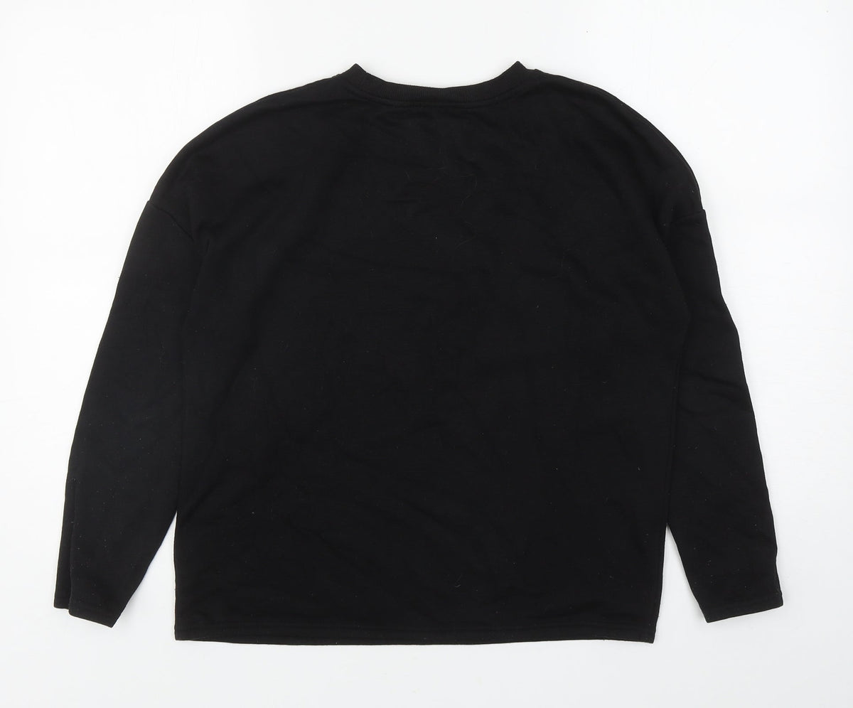 Papaya Womens Black Polyester Pullover Sweatshirt Size S Pullover - Love Heart