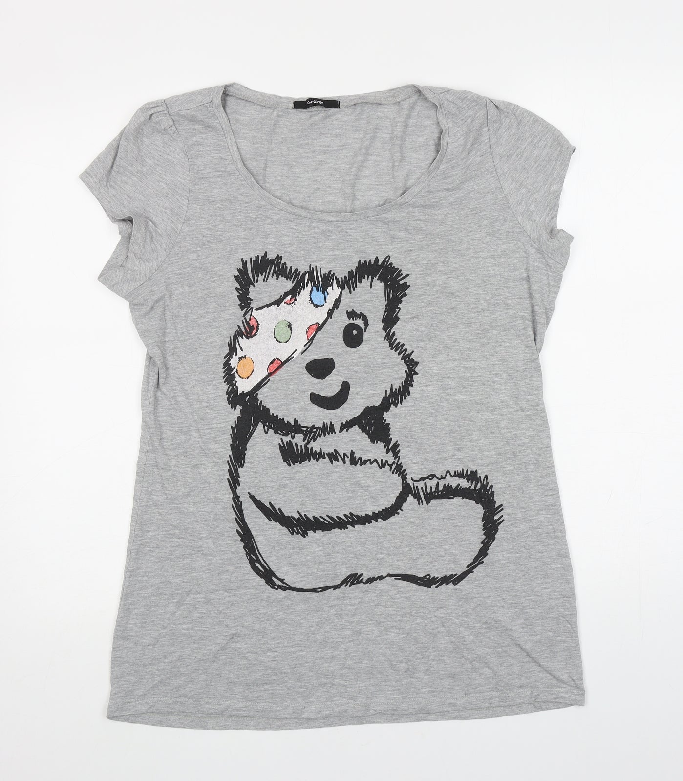 George Womens Grey Cotton Basic T-Shirt Size 18 Scoop Neck - Pudsey