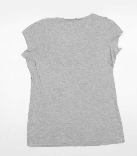 George Womens Grey Cotton Basic T-Shirt Size 18 Scoop Neck - Pudsey