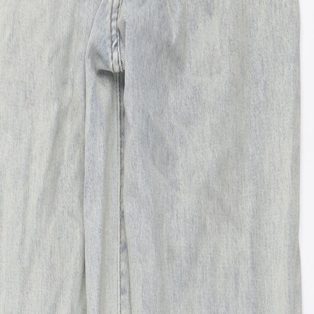 SheIn Womens Blue Cotton Boyfriend Jeans Size XS L27 in Regular Button - Distressed Look