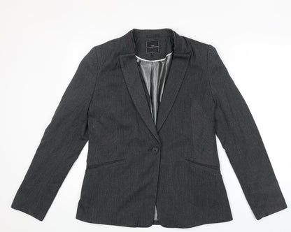 NEXT Womens Grey Polyester Jacket Blazer Size 14