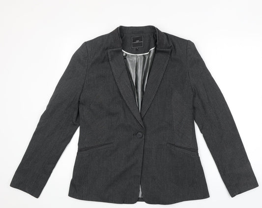 NEXT Womens Grey Polyester Jacket Blazer Size 14
