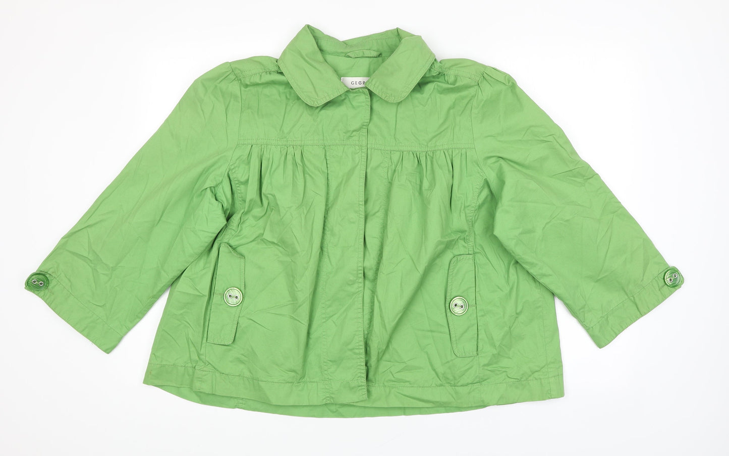 George Womens Green Jacket Coatigan Size 18 Snap