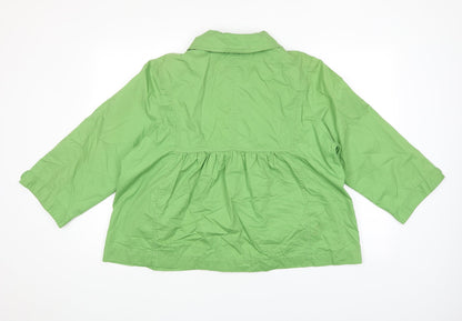 George Womens Green Jacket Coatigan Size 18 Snap