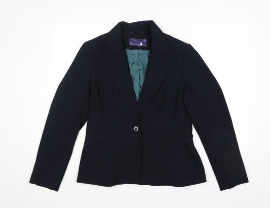 Autonomy Womens Blue Jacket Blazer Size 12 Button