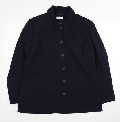 Classics Womens Blue Polyester Jacket Blazer Size 18