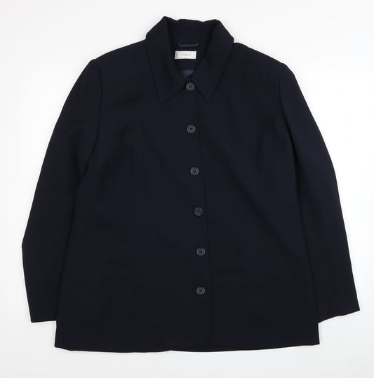 Classics Womens Blue Polyester Jacket Blazer Size 18