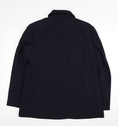Classics Womens Blue Polyester Jacket Blazer Size 18
