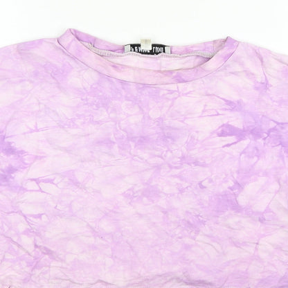 Femme Luxe Womens Pink Cotton Pullover Sweatshirt Size 6 Pullover - Tie Dye Pattern, Cropped