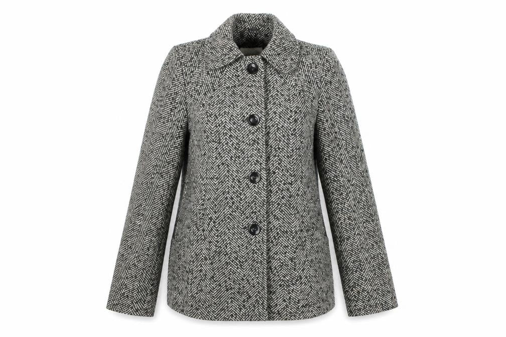 Womens UK Size 8 BHS Grey Pea Coat