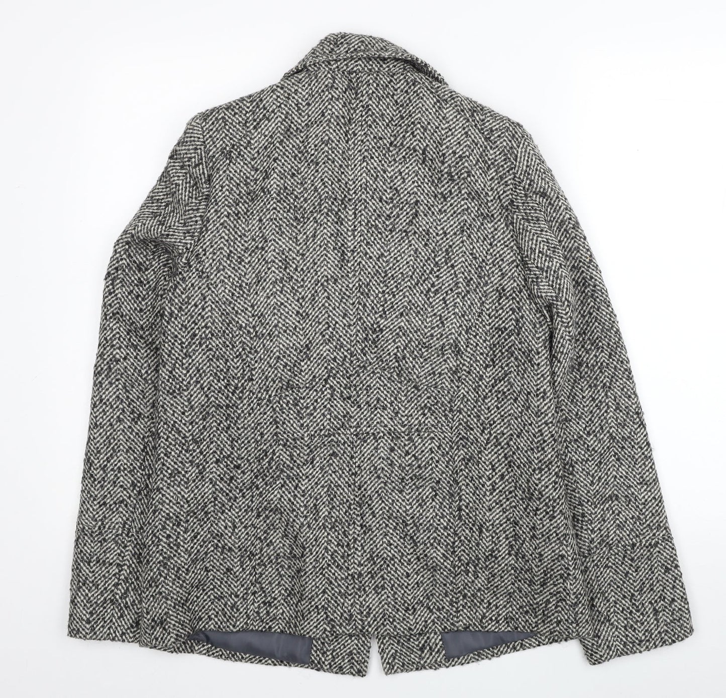 Womens UK Size 8 BHS Grey Pea Coat