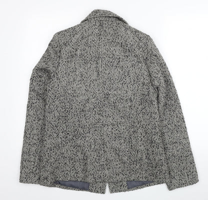 Womens UK Size 8 BHS Grey Pea Coat