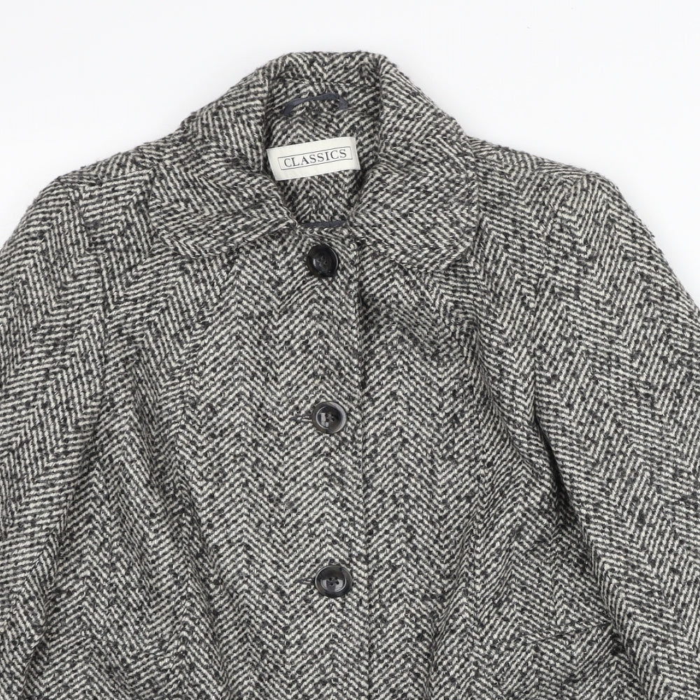 Womens UK Size 8 BHS Grey Pea Coat