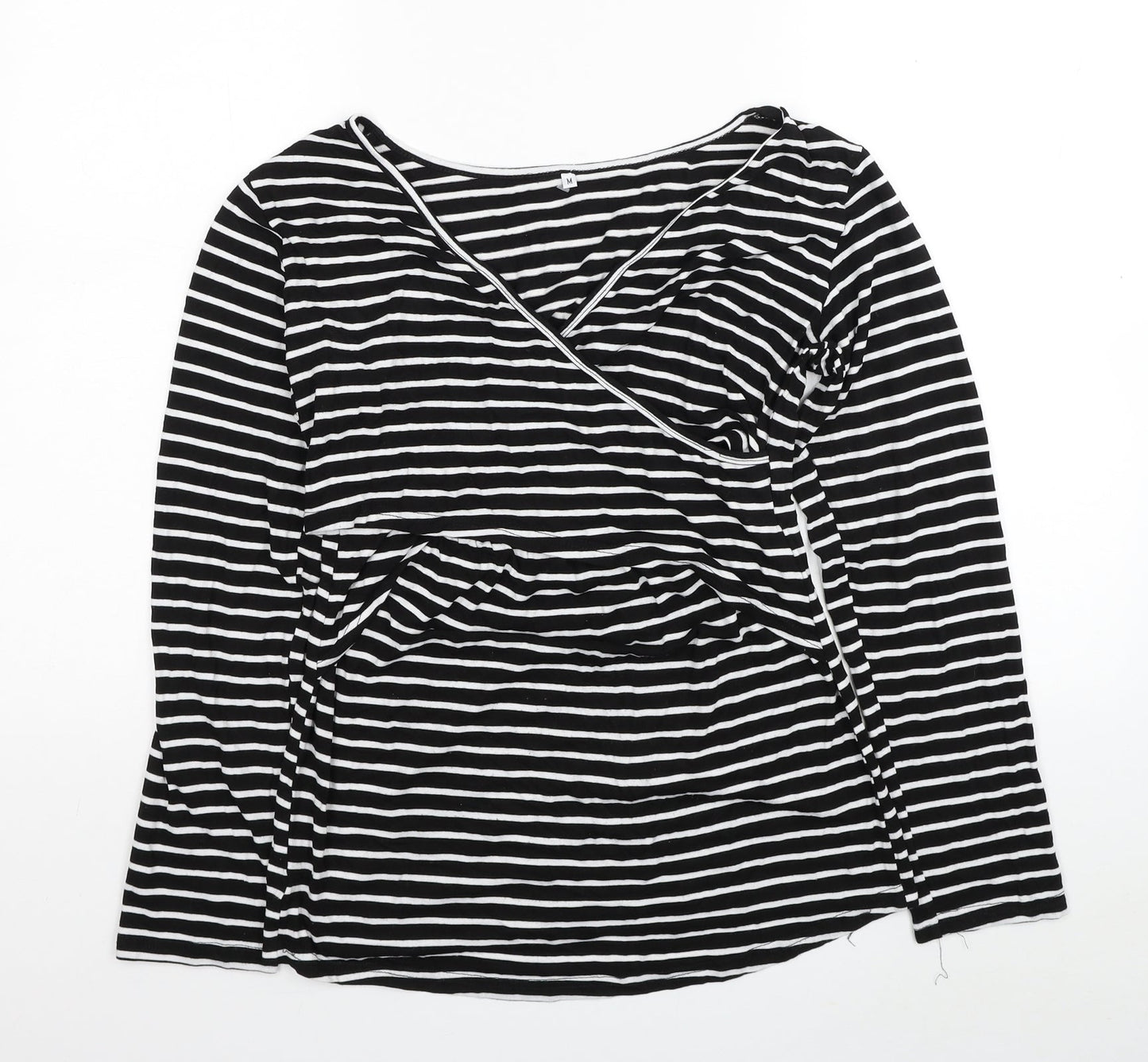 Womens UK Size M Preworn Black Wrap Blouse