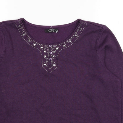 Womens UK Size S Bonmarché Purple Pullover Jumper