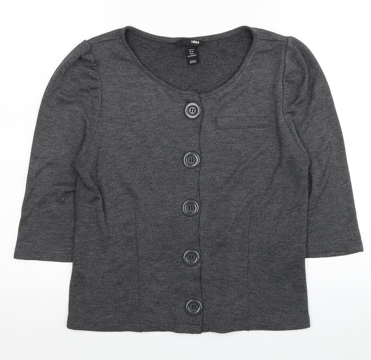 Womens UK Size M H&M Grey Cardigan Jumper