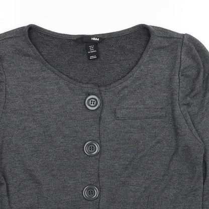 Womens UK Size M H&M Grey Cardigan Jumper
