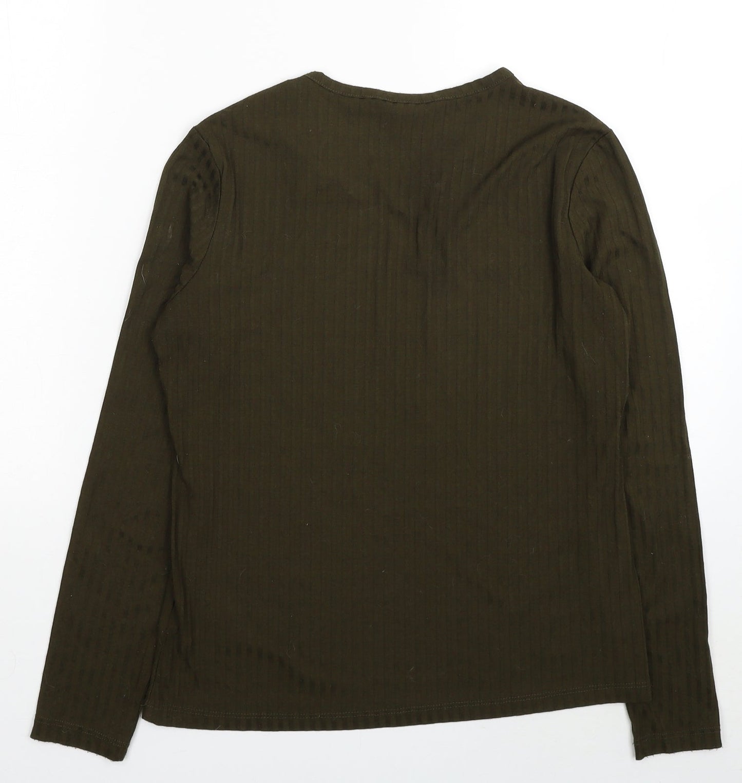Womens UK Size M H&M Green Basic T-Shirt