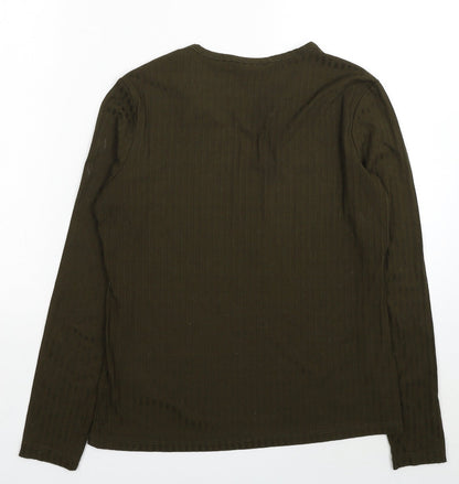 Womens UK Size M H&M Green Basic T-Shirt