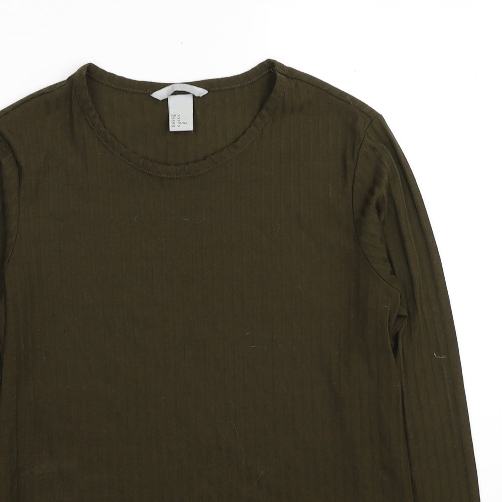 Womens UK Size M H&M Green Basic T-Shirt