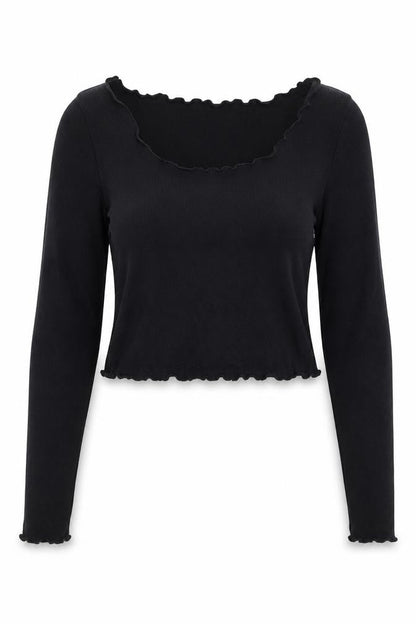 Womens UK Size S ROMWE Black Cropped Blouse