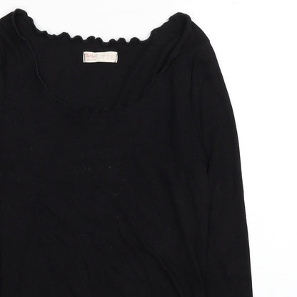 Womens UK Size S ROMWE Black Cropped Blouse