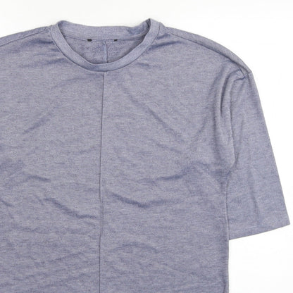 Primark Womens Blue Striped Polyester Tunic T-Shirt Size 6 Round Neck