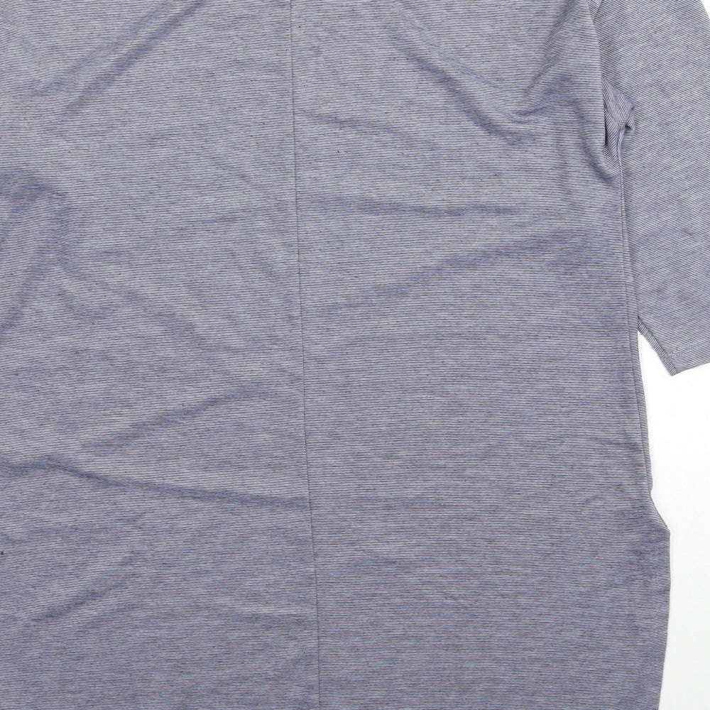 Primark Womens Blue Striped Polyester Tunic T-Shirt Size 6 Round Neck