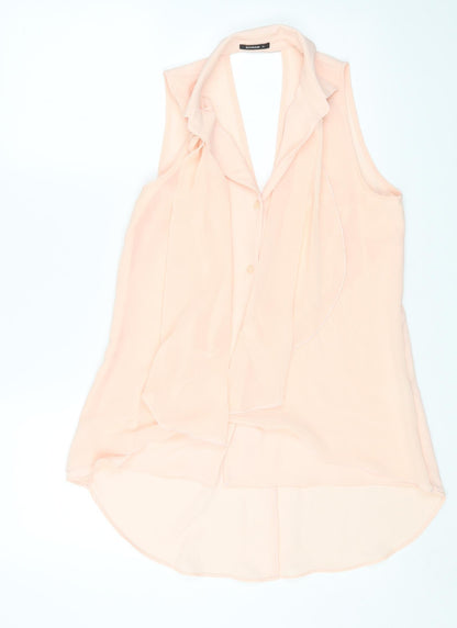 Roman Womens Pink Polyester Basic Blouse Size 10 Collared