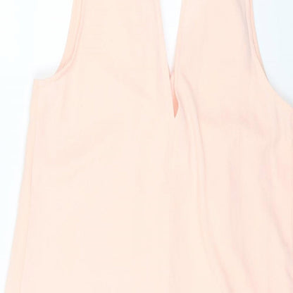 Roman Womens Pink Polyester Basic Blouse Size 10 Collared