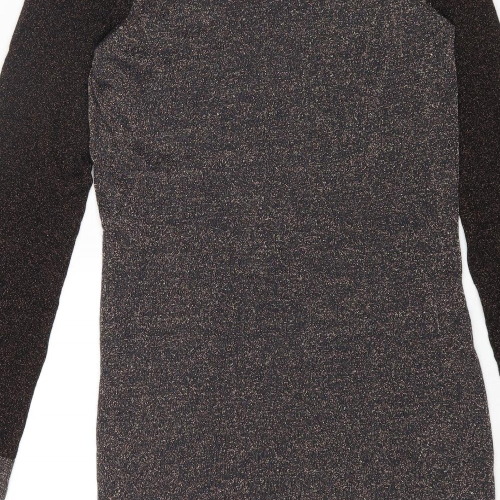 Dorothy Perkins Womens Multicoloured Viscose Bodycon Size 14 Round Neck Pullover