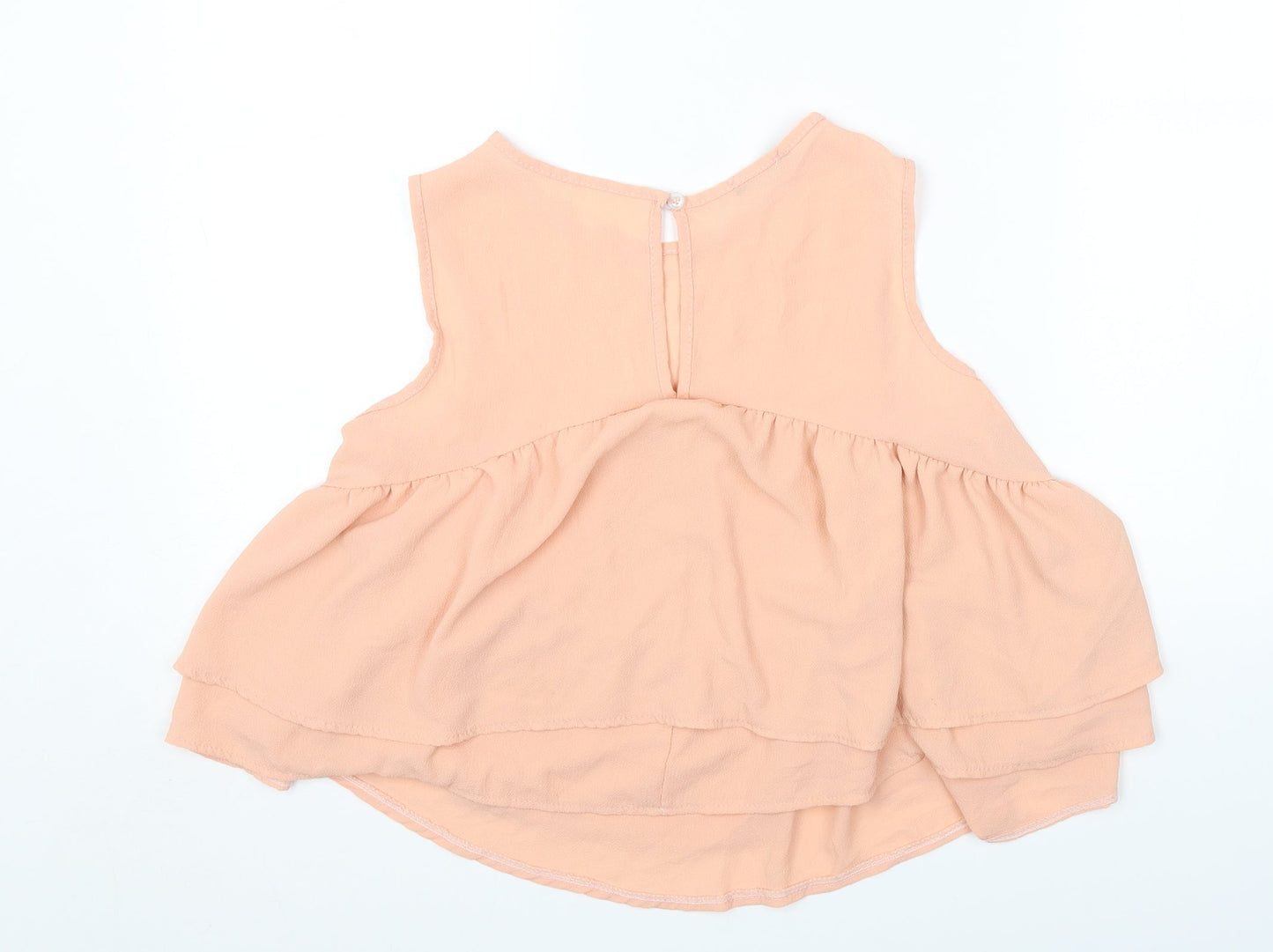 Boohoo Womens Pink Polyester Cropped Tank Size 8 Round Neck