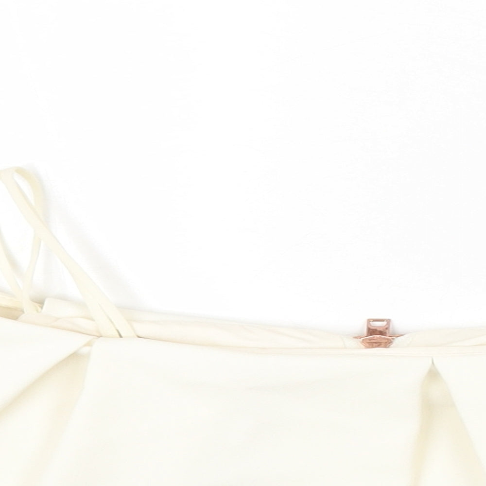 Womens UK Size 10 Topshop Ivory Cropped T-Shirt