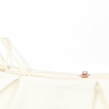 Womens UK Size 10 Topshop Ivory Cropped T-Shirt