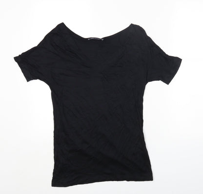 Womens UK Size 6 Marks and Spencer Black Jersey T-Shirt