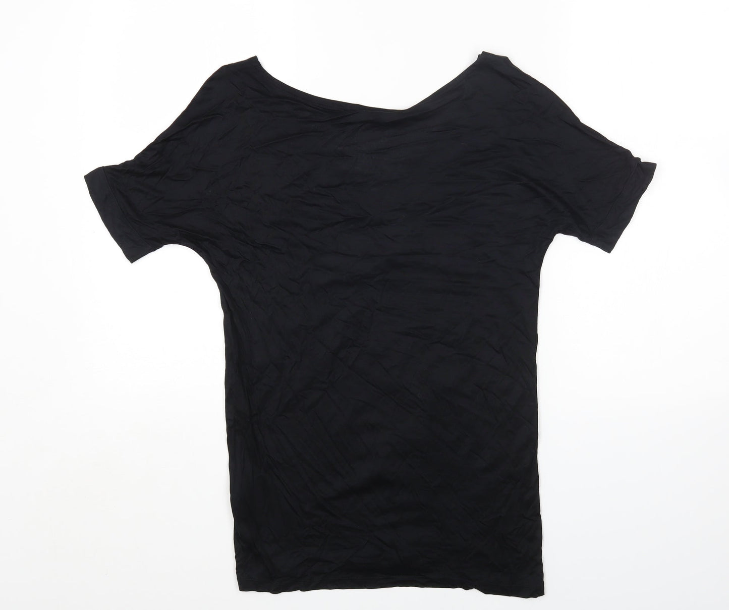 Womens UK Size 6 Marks and Spencer Black Jersey T-Shirt